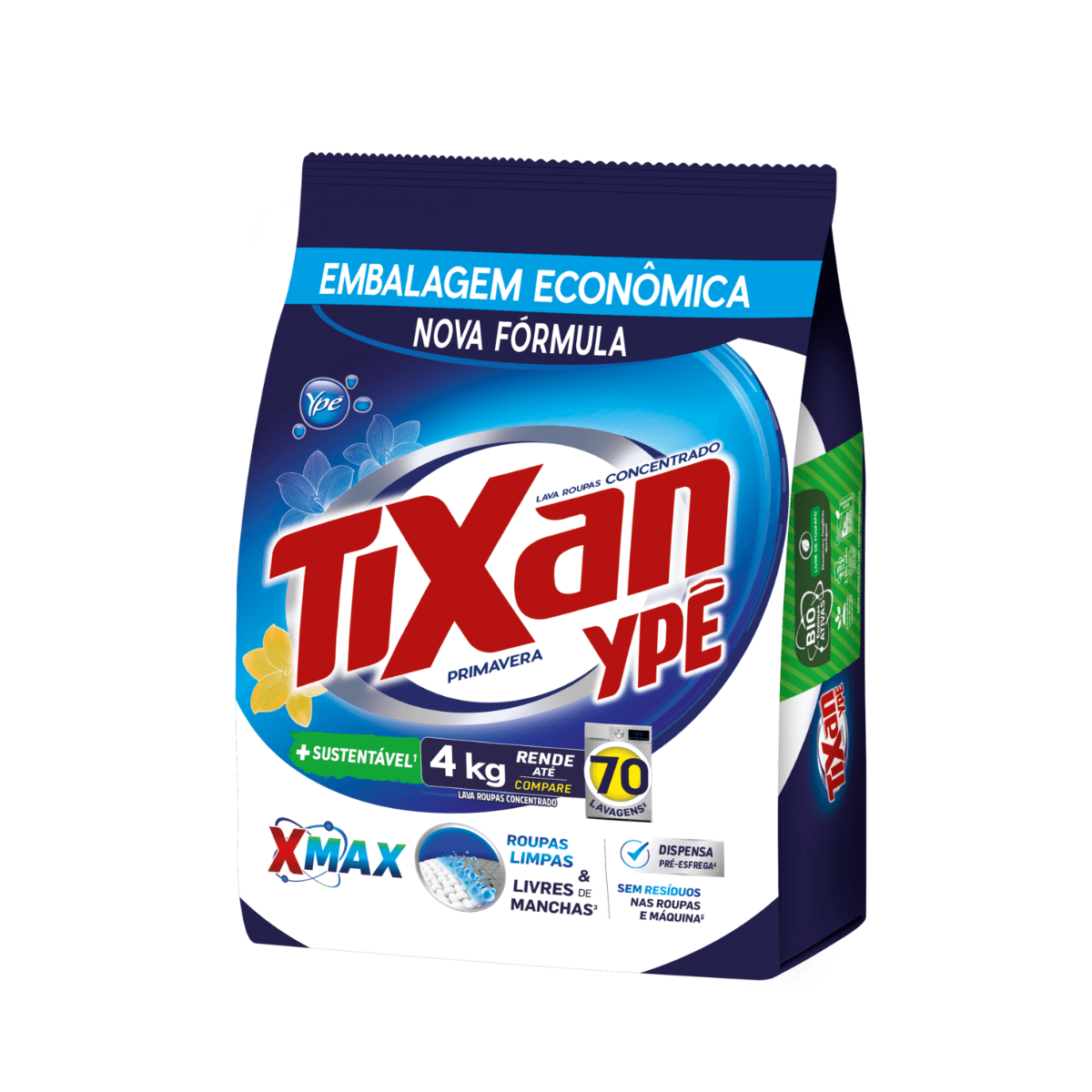 Lava Roupas Sachê em Pó Primavera 4kg Tixan Ypê